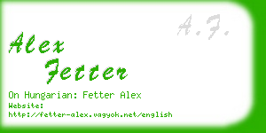 alex fetter business card